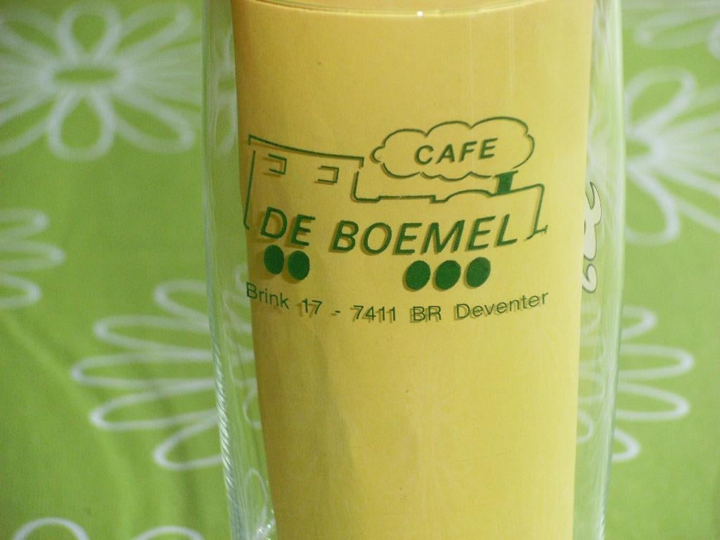 Grolsch Café de Boemel Deventer bierglas Dubbeldruk, Verzamelen, Biermerken, Zo goed als nieuw, Glas of Glazen, Grolsch, Ophalen of Verzenden