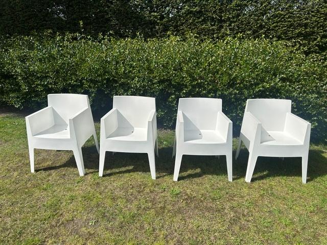 Philippe Starck Driade Toy Armchair - wit - 4 stuks, Ophalen, Zo goed als nieuw, Kunststof, Stapelbaar
