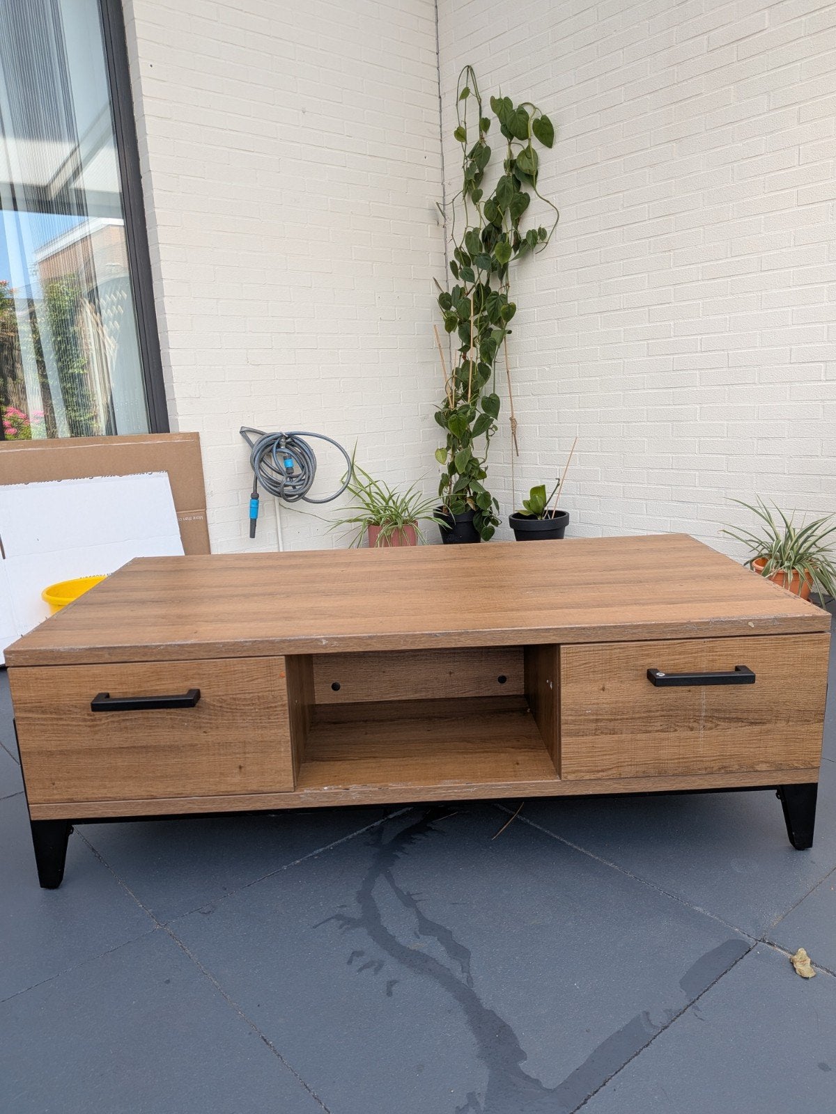 Brown Coffee table , wood look, size 120*60*41, Ophalen, 50 tot 100 cm, 100 tot 150 cm, Zo goed als nieuw