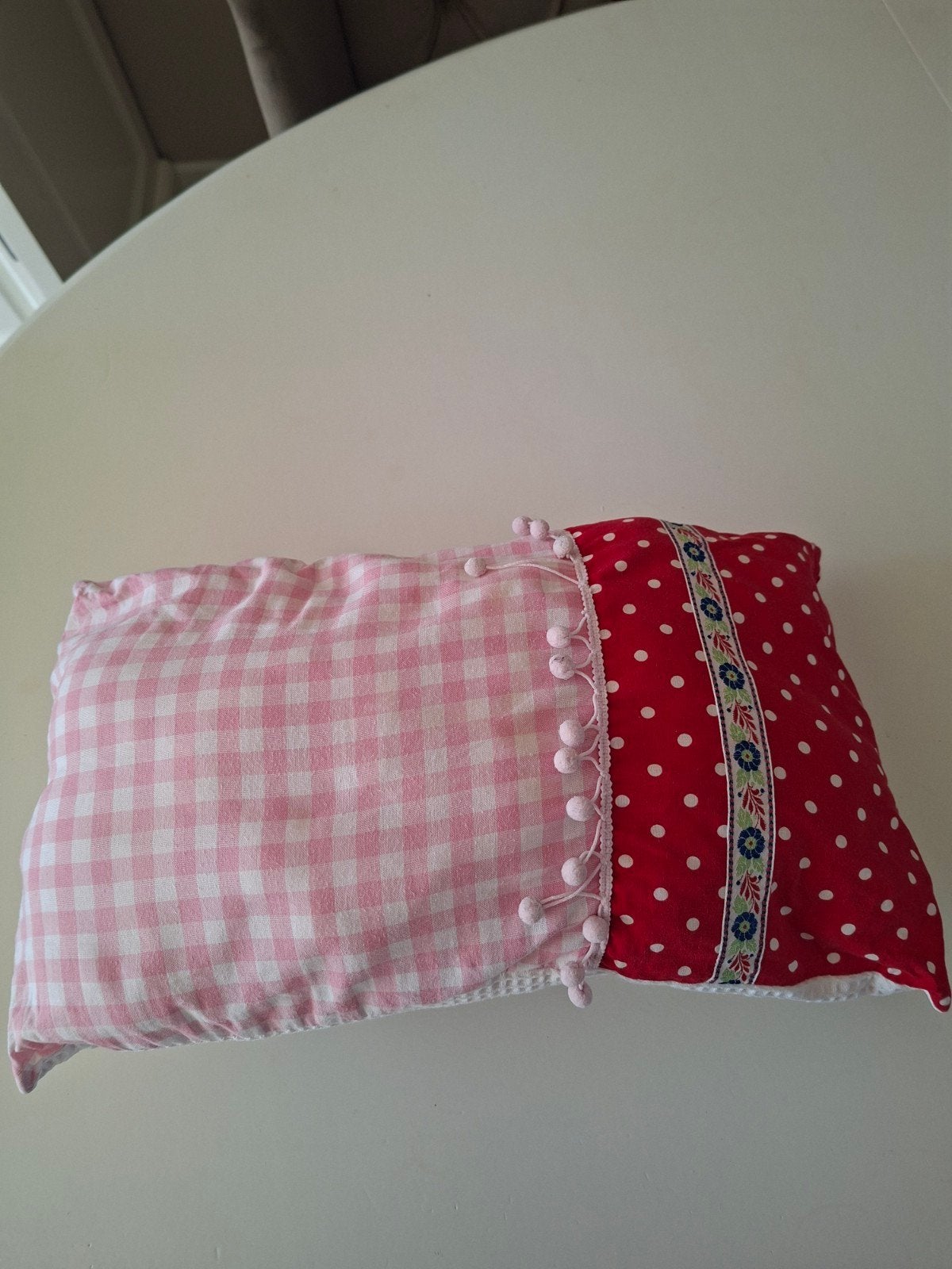Bibelotte kussen 45x25, Jongetje of Meisje, Wit, Ophalen of Verzenden, Zo goed als nieuw