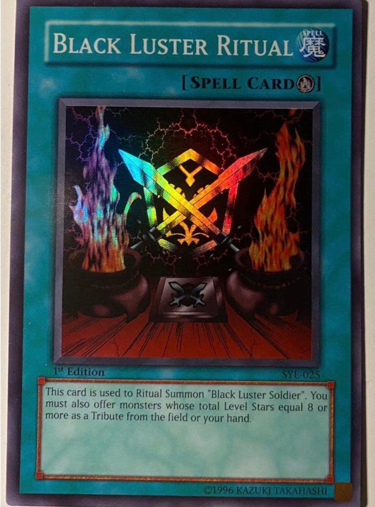 Yu-Gi-Oh! Black Luster Ritual SYE 1st Edition !, Ophalen of Verzenden, Zo goed als nieuw, Losse kaart, Foil