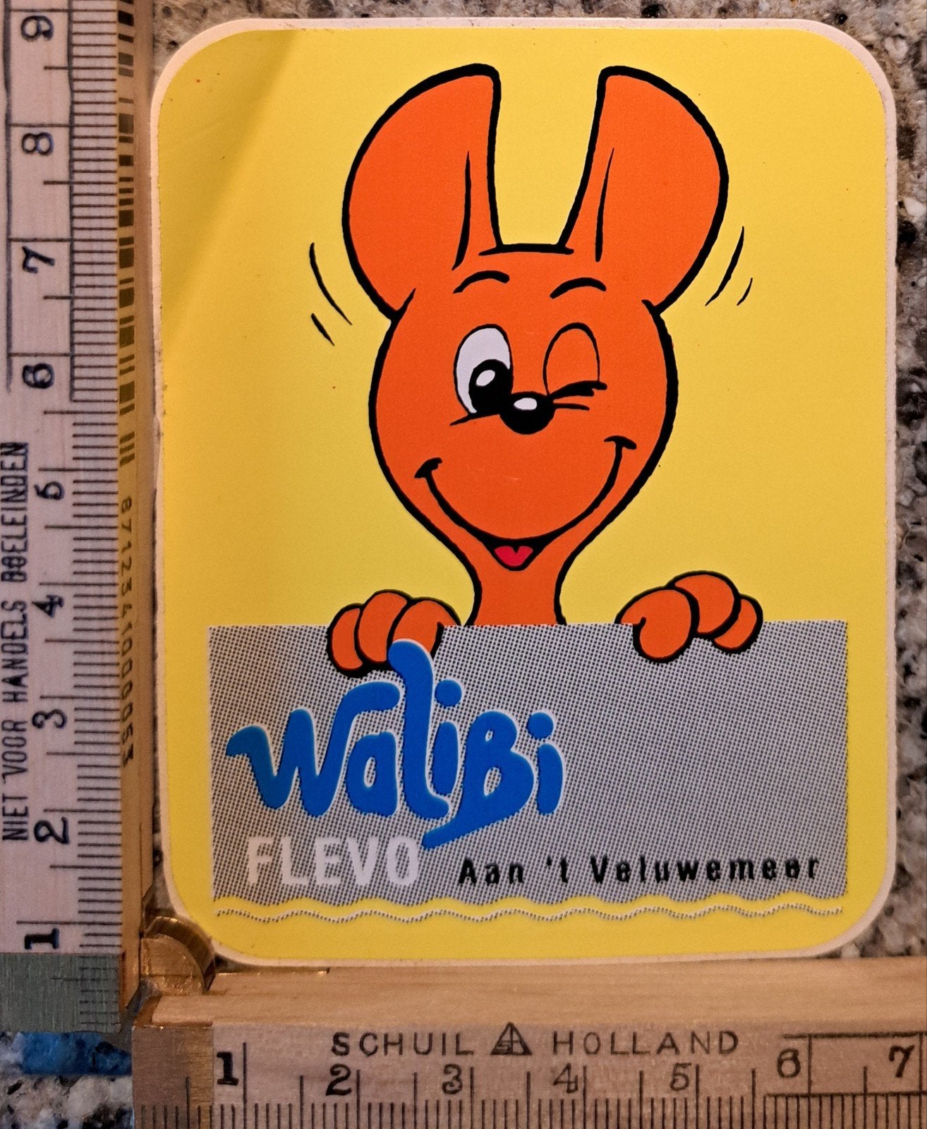 Vintage sticker Walibi Flevo pretpark strip, Ophalen of Verzenden, Zo goed als nieuw, Overige typen