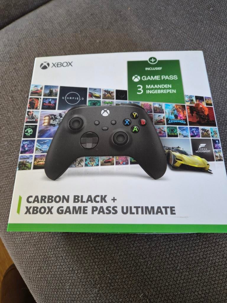 Draadloze Xbox Controller Carbon Black + 3 Mnd Game Pass, Ophalen