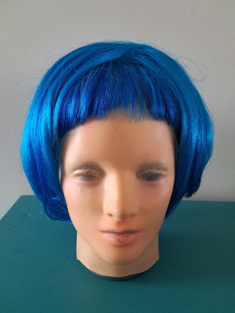 pruik Blauw, Ophalen of Verzenden, Nieuw, Carnaval, Accessoires