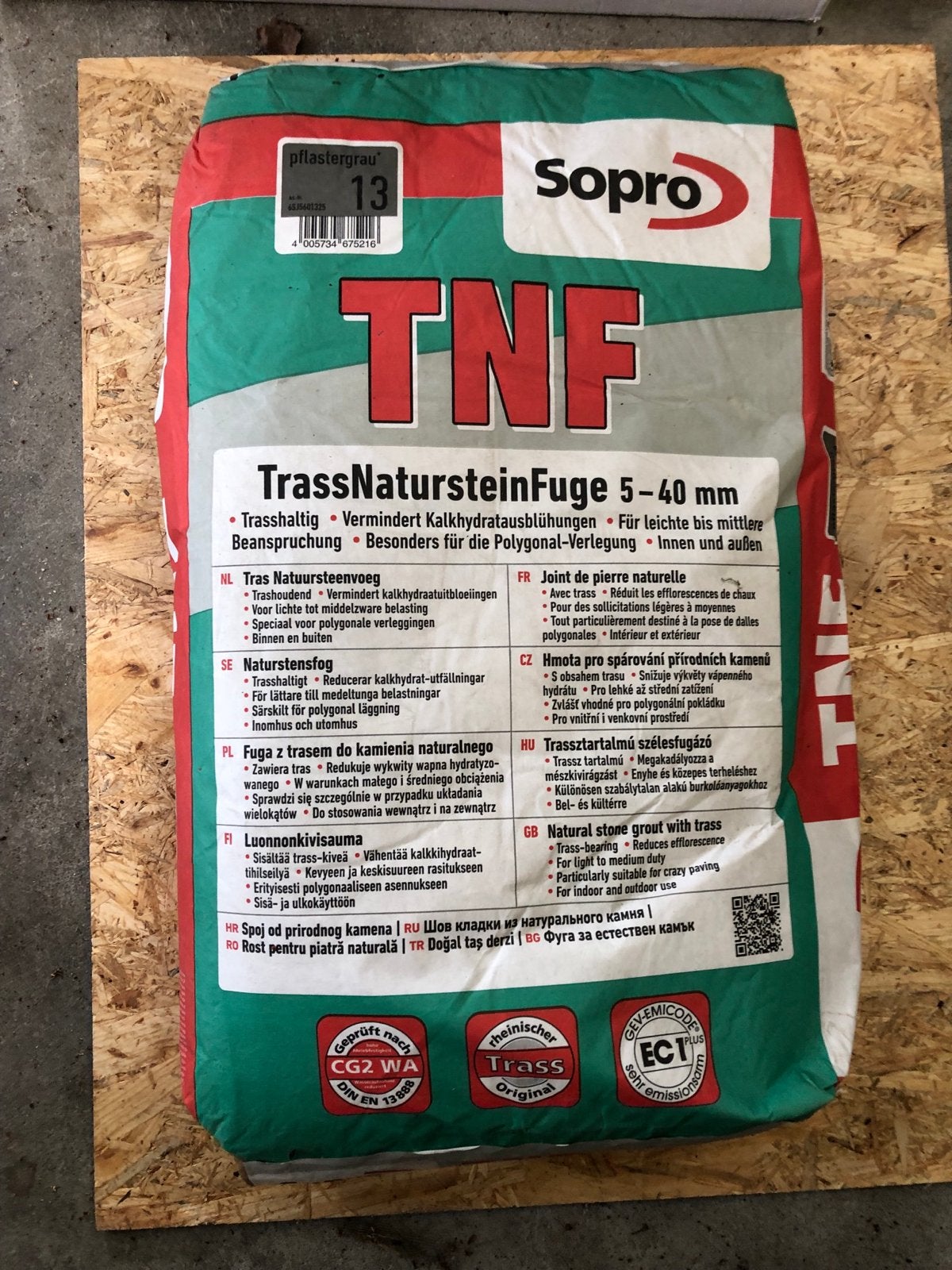 Sopro TNF TrassNatuursteenvoeg 5-40 mm Pflastergrau, Ophalen, Nieuw