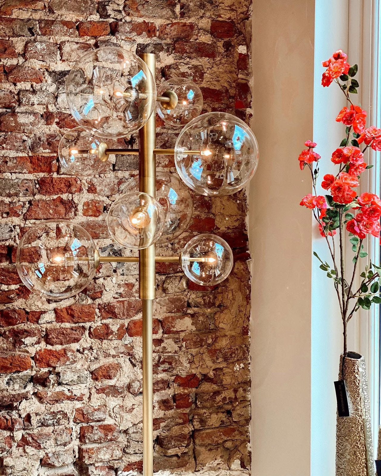 Eichholtz Argento vloerlamp, Huis en Inrichting, Ophalen, Zo goed als nieuw, Glas, 150 tot 200 cm