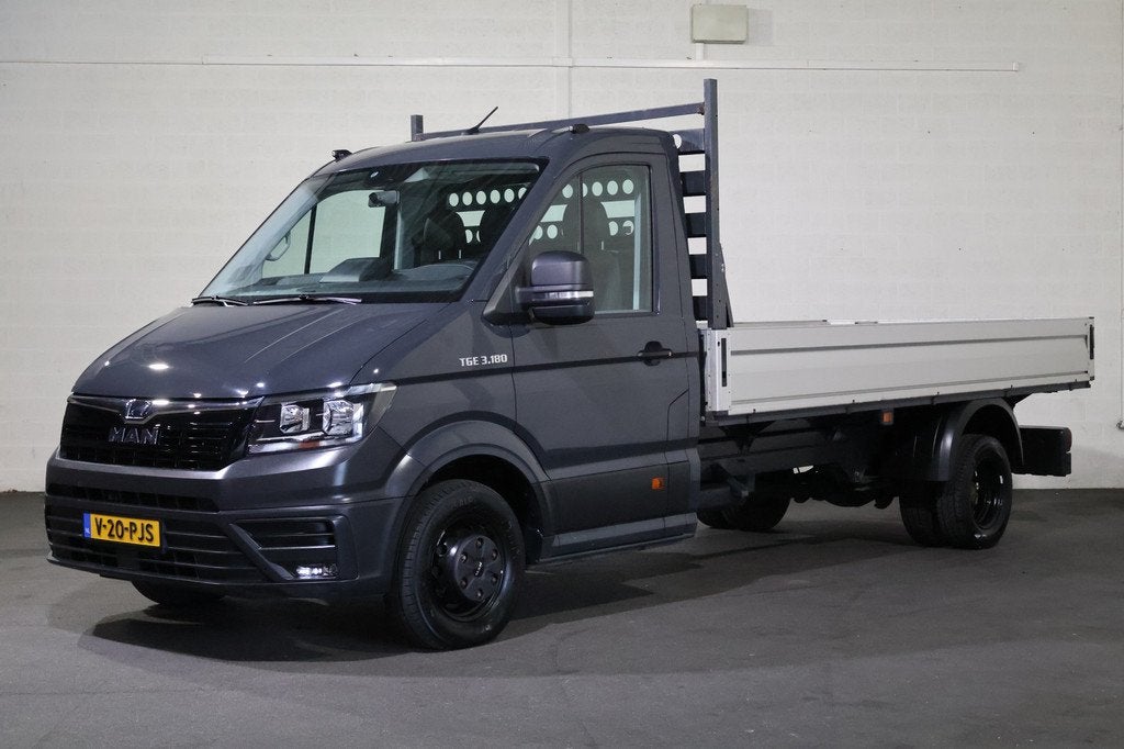 MAN TGE 5.180 Automaat Dubbel Lucht Open Laadbak Trekhaak, Auto's, Bestelauto's, Automaat, Gebruikt, 4 cilinders, Multifunctioneel stuurwiel