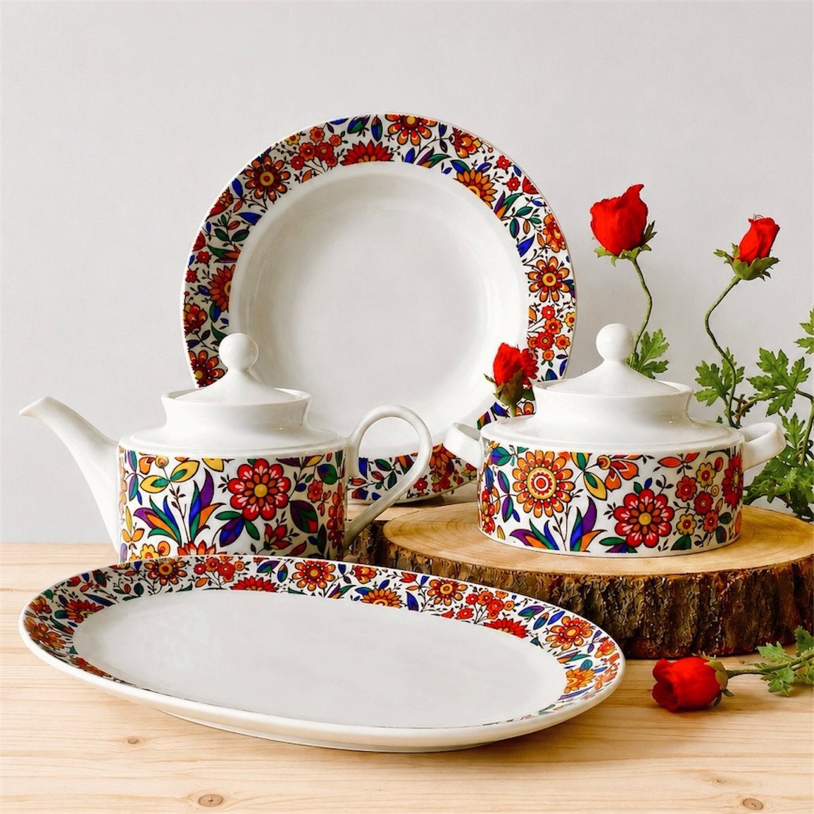 Vintage Servies Schumann Arzberg Flower Power Bloem ‘70s, Arzberg, Vintage, Ophalen of Verzenden, Zo goed als nieuw