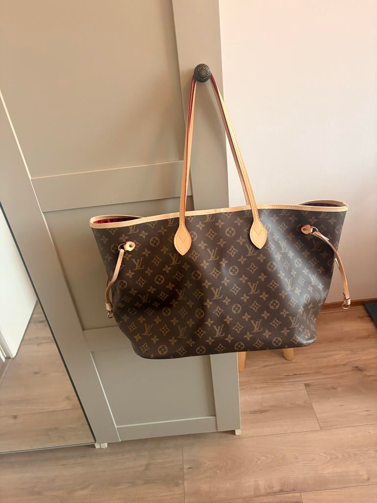 Leuks Neverfull MM Monogram Canvas Tas, Ophalen of Verzenden, Zo goed als nieuw, Bruin, Shopper