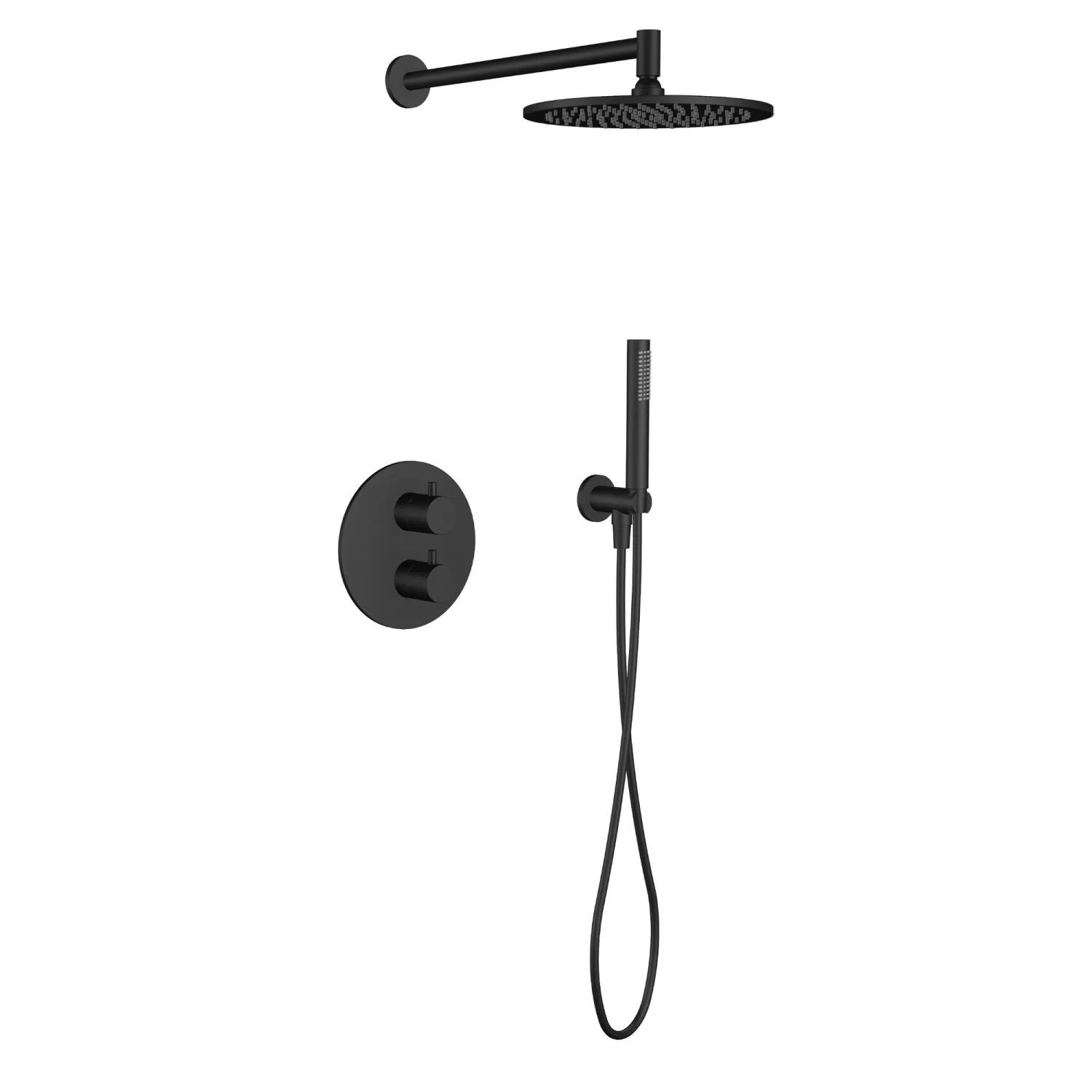 Regn Complete Inbouw Regendouche Set – Gun Metal Zwart, Doe-het-zelf en Verbouw, Ophalen, Nieuw, Douche
