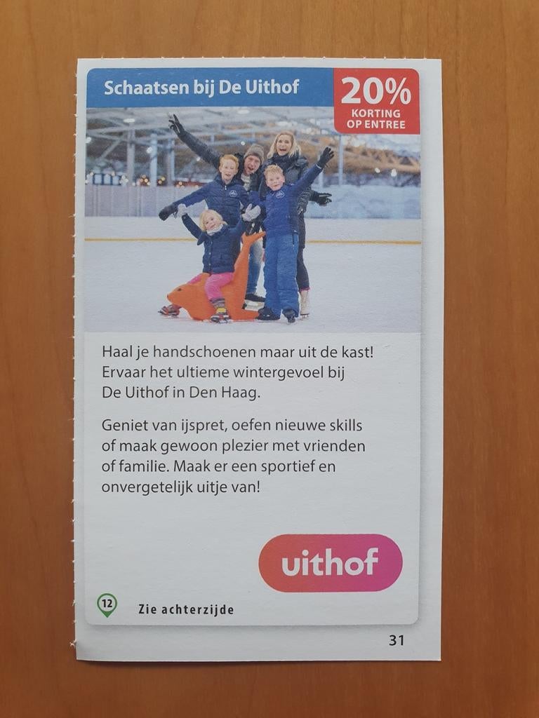 Schaatsen bij De Uithof 20% korting op entree, Tickets en Kaartjes, Drie personen of meer, Kortingsbon