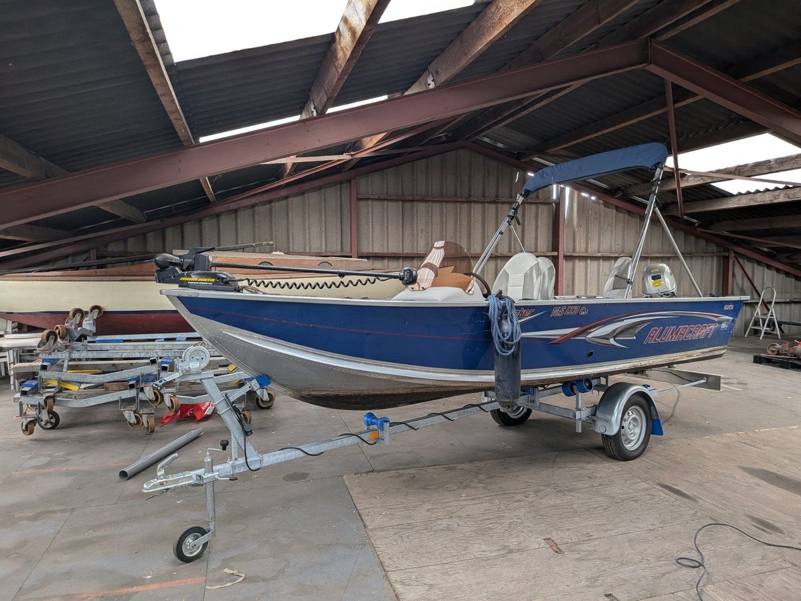 tour vis console aluminium alumacraft met honda 15pk outbord, Watersport en Boten, Gebruikt, 15 pk, 1.80 meter, 2 m