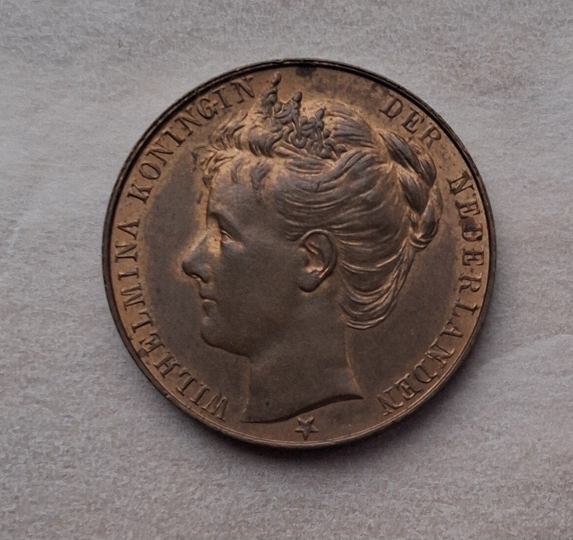 Penning inhuldiging Koningin Wilhelmina 1898, Ophalen of Verzenden, Nederland