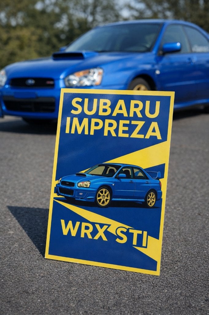Subaru Impreza WRX sti bord | 20x30cm, Verzenden, Nieuw, Reclamebord