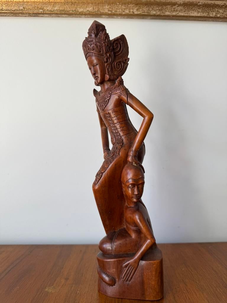 Oud art deco balinees beeld, Antiek en Kunst, Kunst | Beelden en Houtsnijwerken, Ophalen of Verzenden