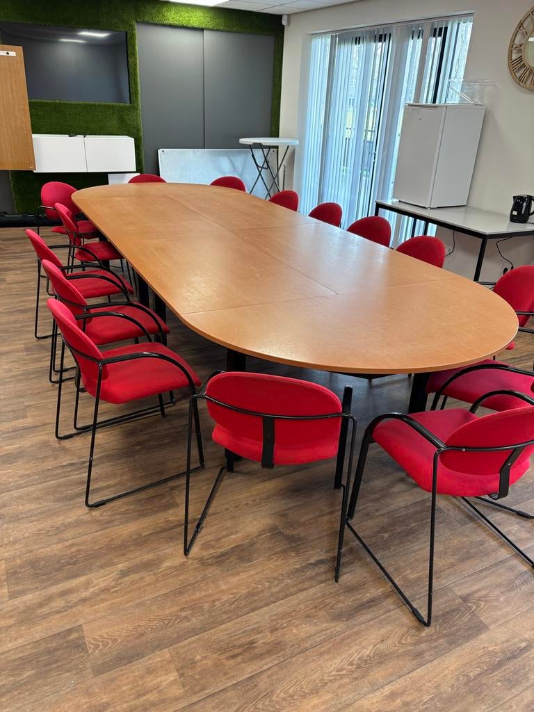 Grote vergadertafel, Huis en Inrichting, Tafels | Eettafels, Ophalen, Gebruikt, 100 tot 150 cm, 200 cm of meer