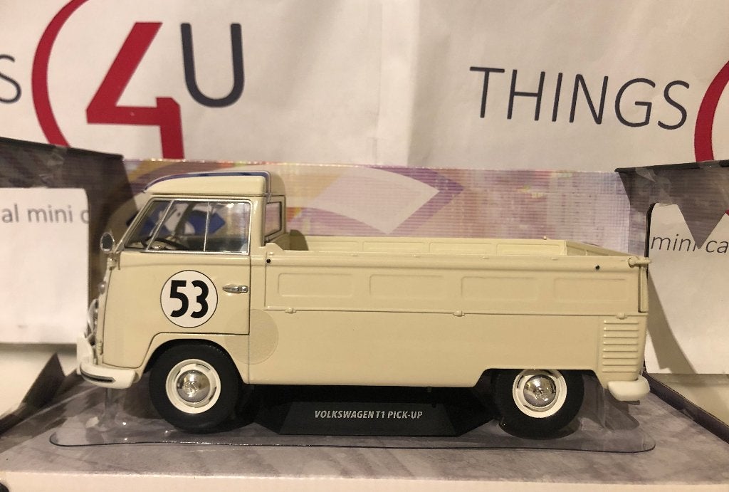 Solido 1:18 Volkswagen T1 Pick-Up Racer #53 1950 room wit, Ophalen of Verzenden, Nieuw, Auto, Solido
