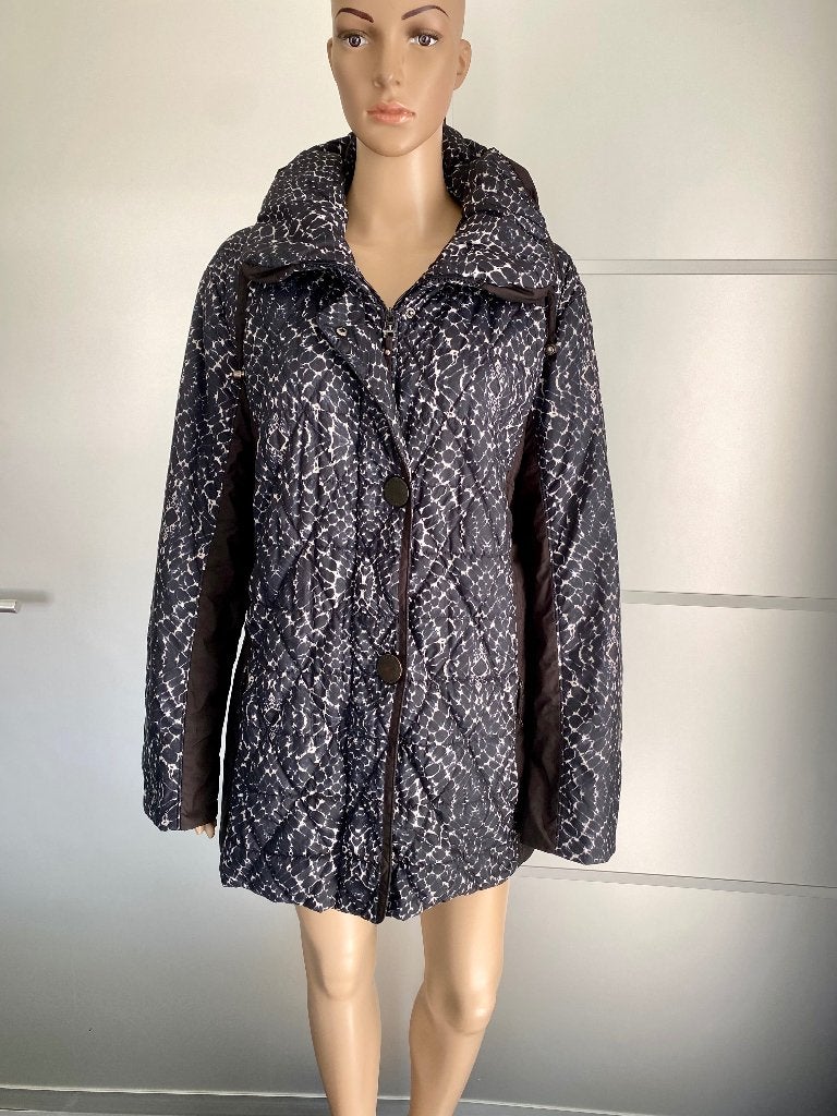 K344 Gerry Weber 46=XL jas winterjas zwart jack gewatteerd, Zwart, Maat 46/48 (XL) of groter, Ophalen of Verzenden, Zo goed als nieuw