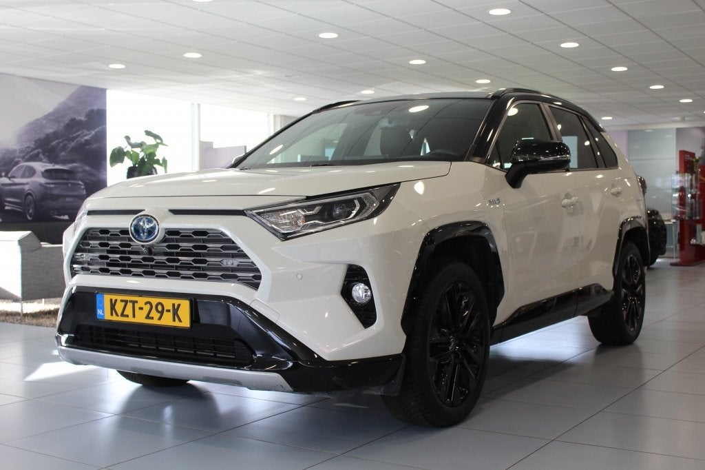 Toyota RAV4 2.5 Hybrid Bi-Tone/PANO/JBL/CRUISE, Auto's, Dealer onderhouden, Gebruikt, Zwart, 4 cilinders