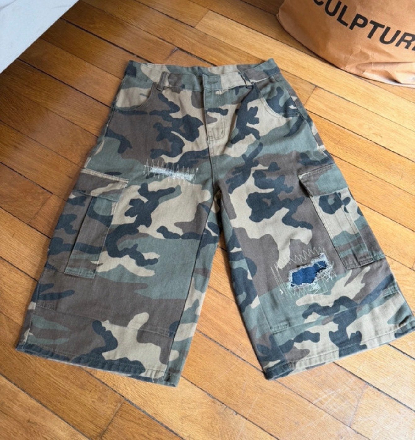 Y2K Army Jorts Maat M Nieuw, Kleding | Dames, Broeken en Pantalons, Maat 38/40 (M), Kort, Nieuw, Ophalen of Verzenden