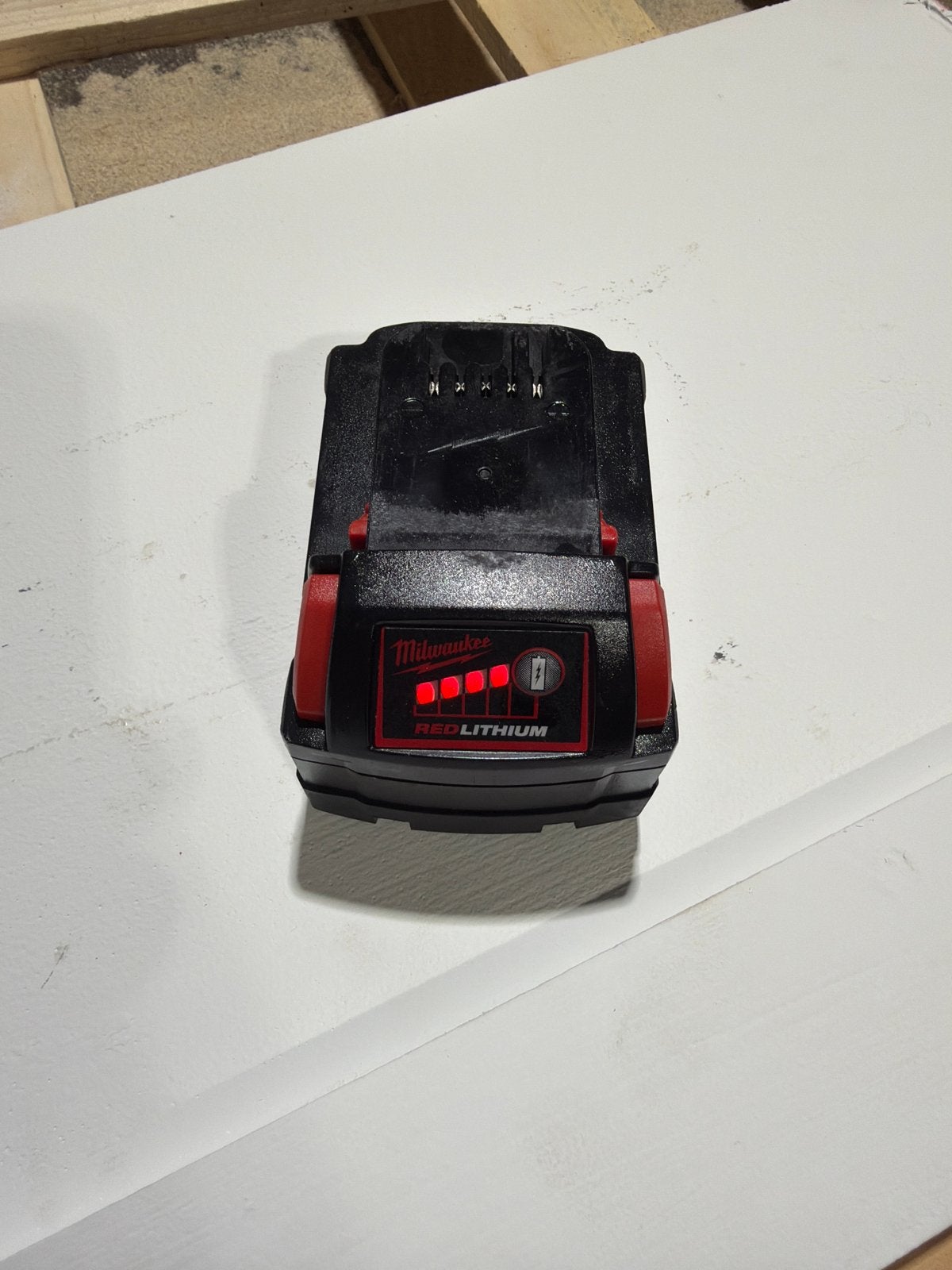 Milwaukee M18 5.0Ah REDLITHIUM Accu - Gebruikt, 100% Goed, Ophalen of Verzenden, Gebruikt