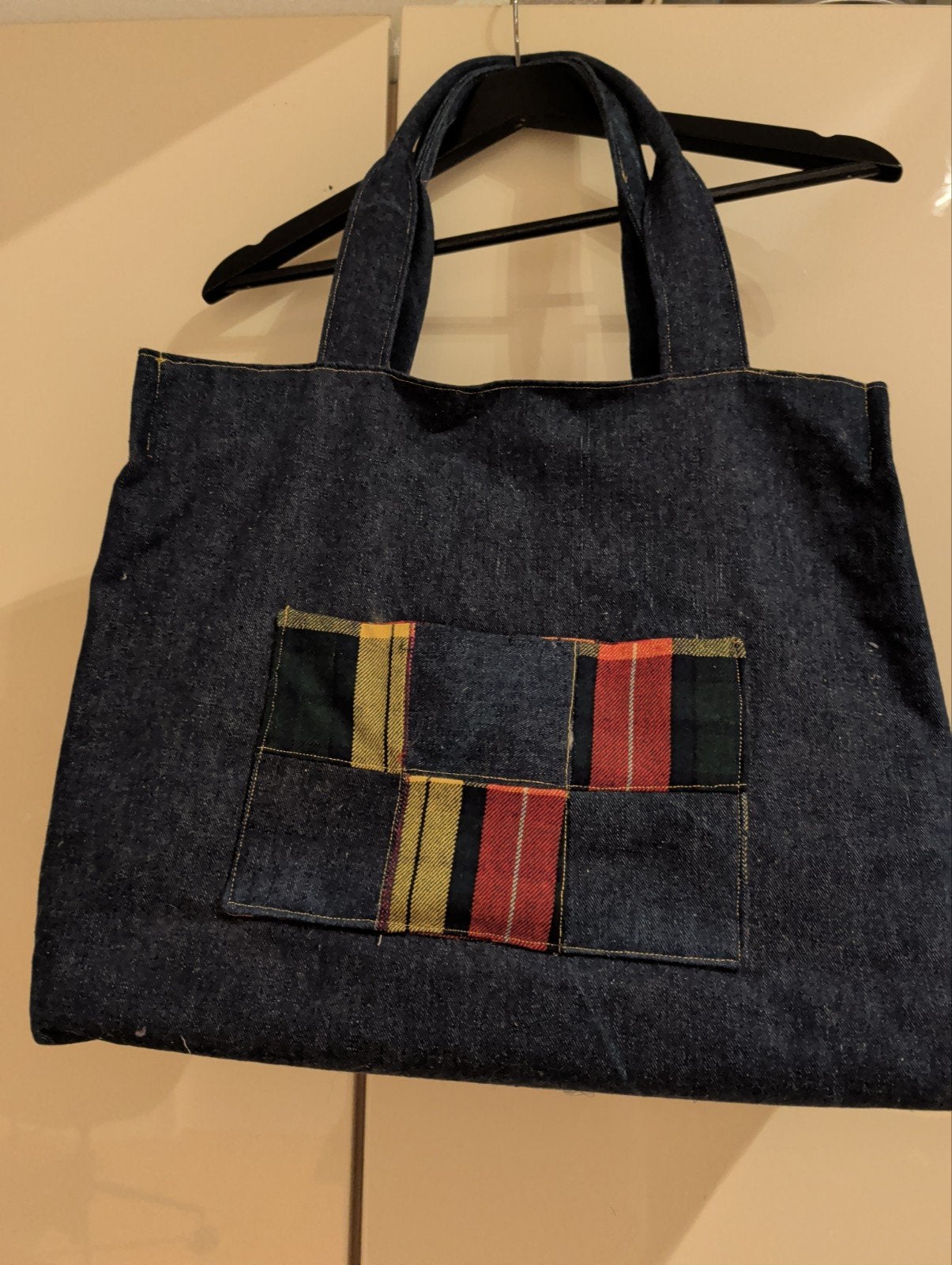 Unieke handgemaakte spijkertas - Shopper formaat, Ophalen of Verzenden, Nieuw, Blauw, Shopper