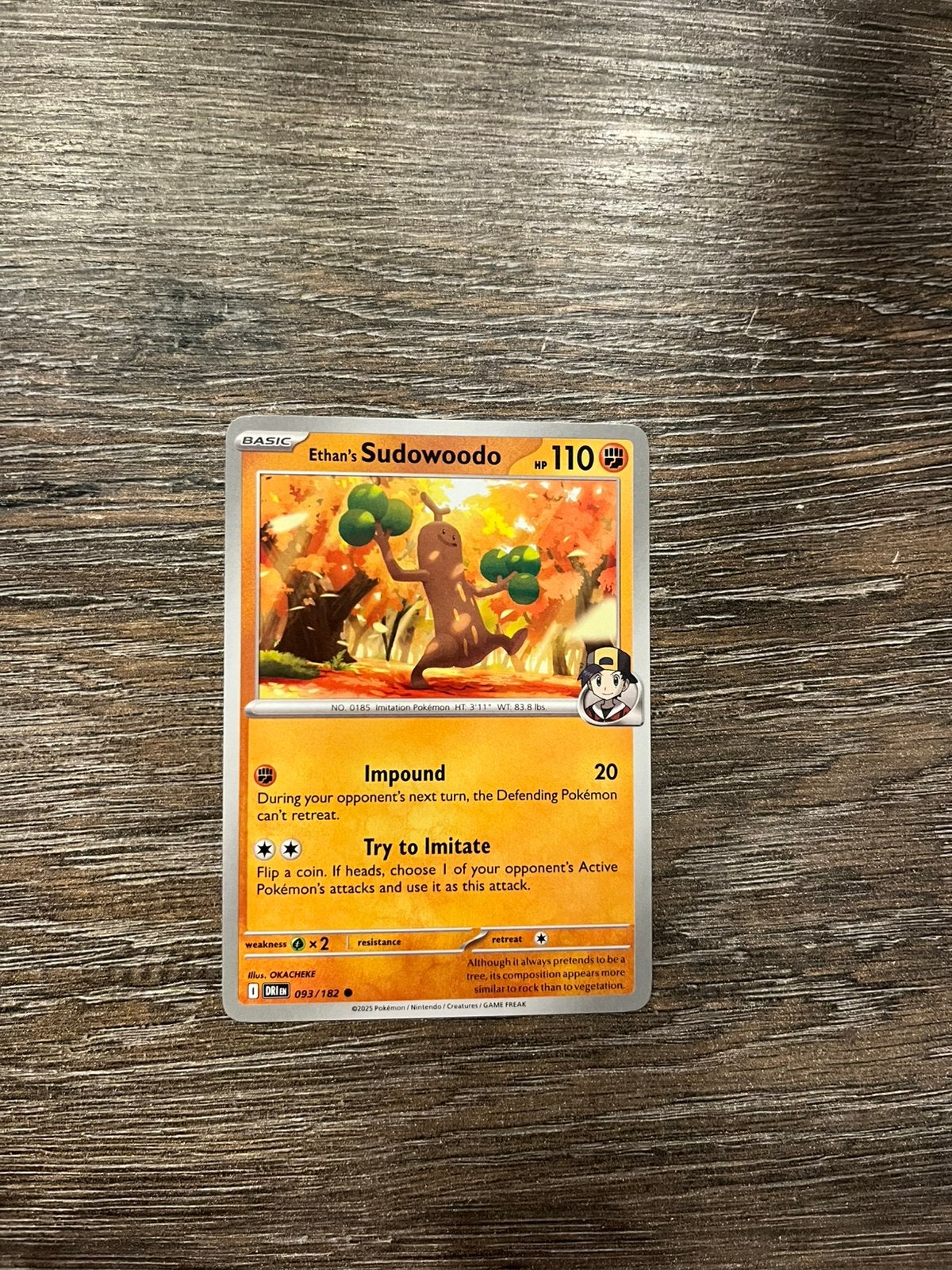 Ethan’s Sudowoodo DRI 093/182, Ophalen of Verzenden, Zo goed als nieuw