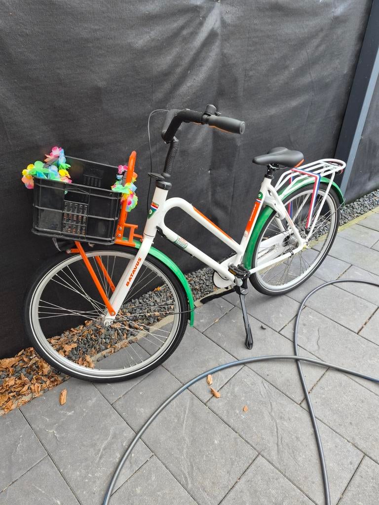Batavus damesfiets met mandje, Ophalen