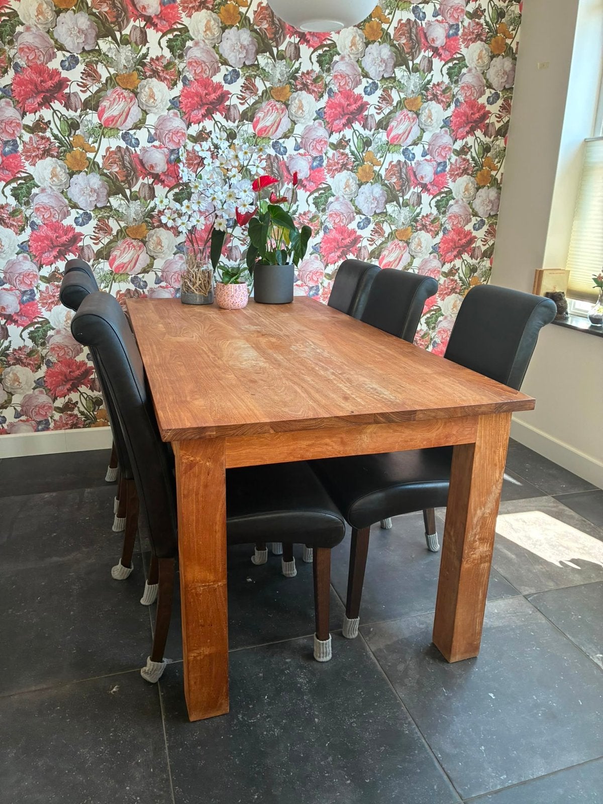 Eettafel teak 180x90., Gebruikt, Teakhout, Vijf personen of meer, 150 tot 200 cm