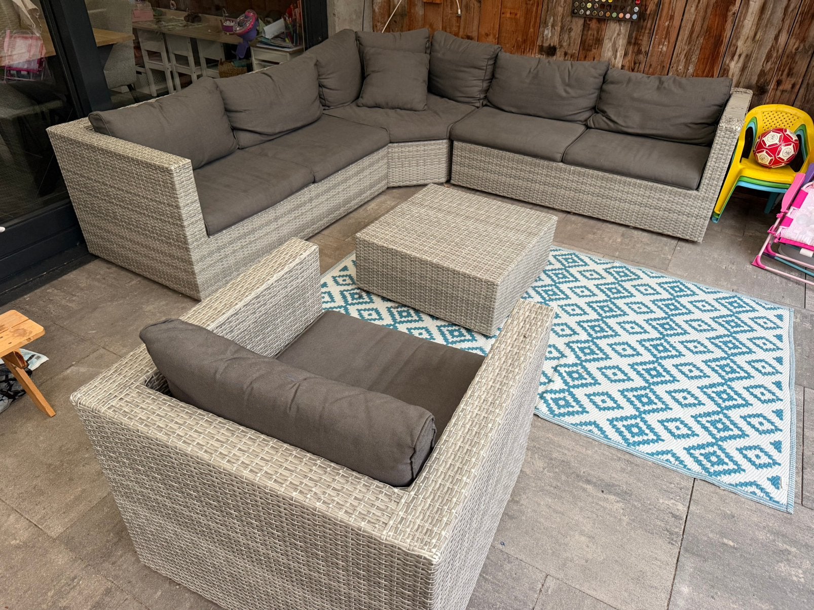 Bardani loungeset buiten, Ophalen, Gebruikt, 6 zitplaatsen, Bank