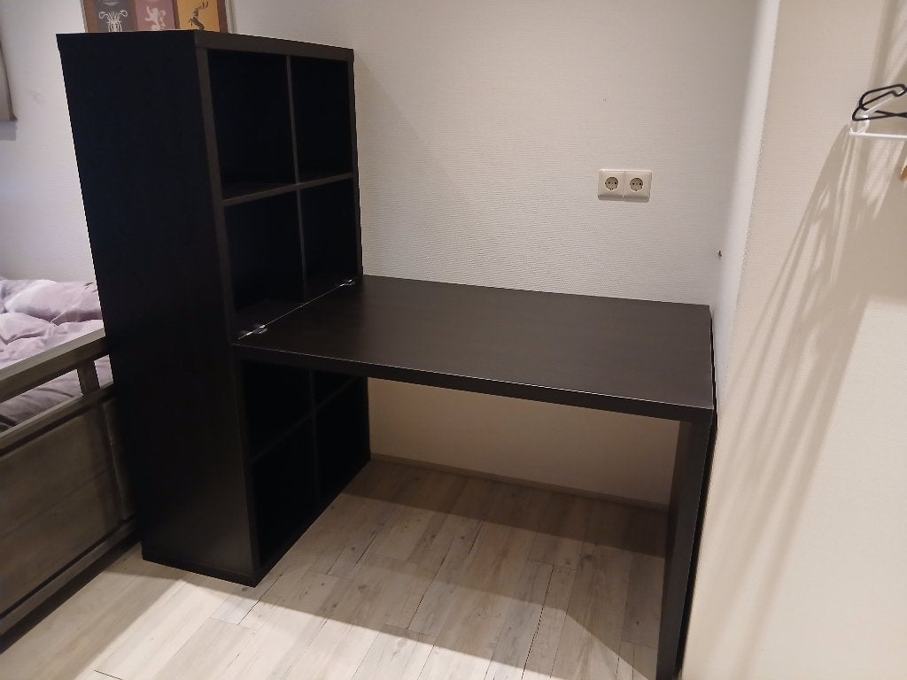 Bureau met kast, Huis en Inrichting, Bureaus, Ophalen, Zwart, 155 cm, 76 cm