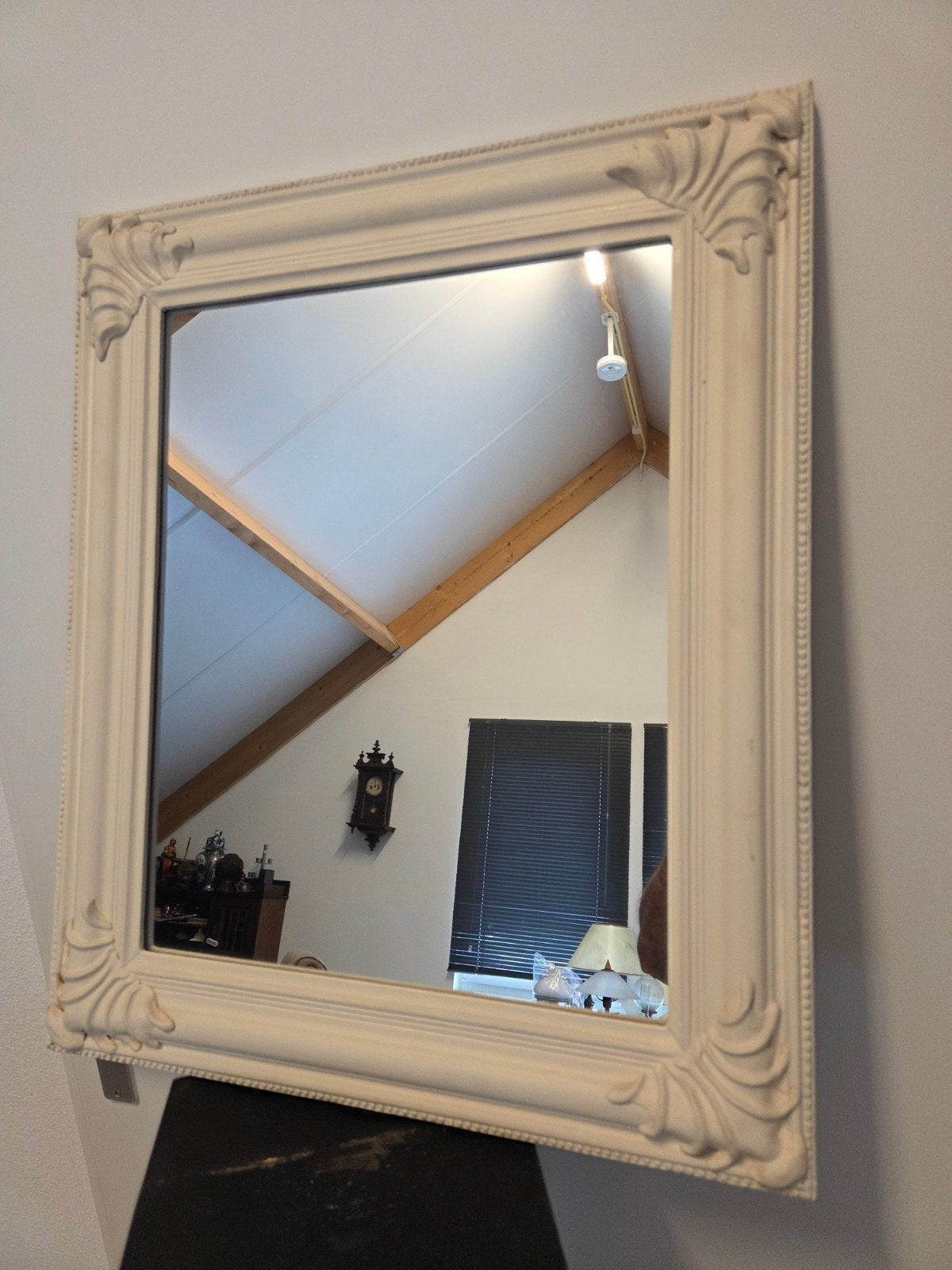 brocante spiegel, Ophalen of Verzenden, Zo goed als nieuw, Minder dan 100 cm, Rechthoekig