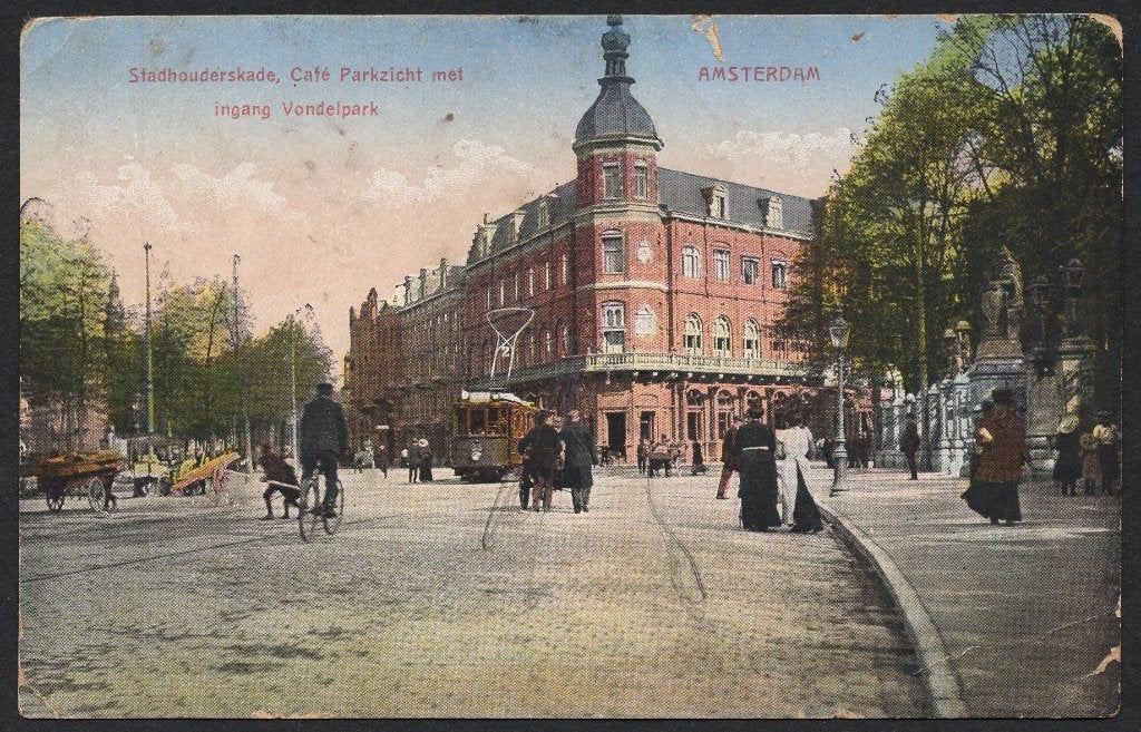 Amsterdam - Stadhouderskade, Café Parkzicht, Vondelpark, Verzenden, Voor 1920, Gelopen, Noord-Holland
