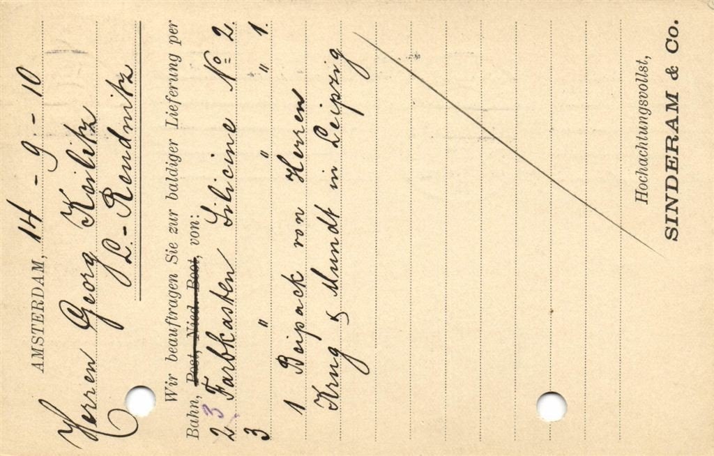Sinderam + Co., Amsterdam - 09.1910 - briefkaart, Ophalen of Verzenden, Briefkaart