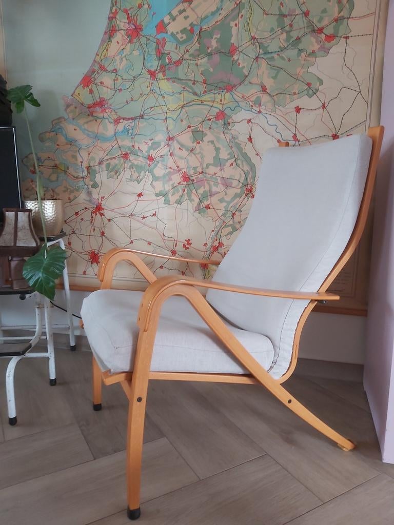Unieke Vintage IKEA houten fauteuil Rimbo door Simo Heikkilä, Ophalen, Gebruikt, Eén