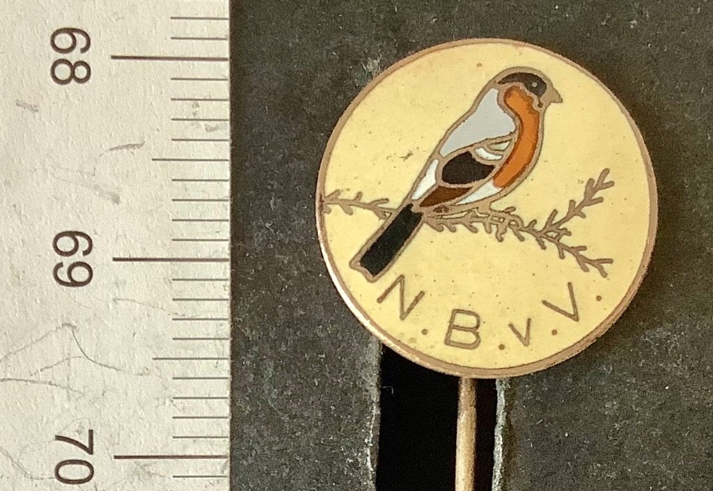 speld, Emaille, N.B.v.V. vogels (AR, Ophalen of Verzenden, Gebruikt, Dier of Natuur, Speldje of Pin