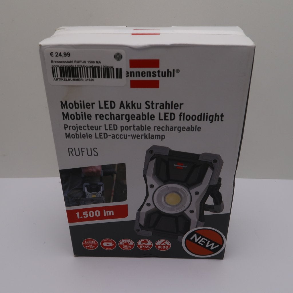 Brennenstuhl RUFUS 1500 MA accu-gevoede LED-bouwlamp | Nieuw, Flex Ltd., Nieuw, https://flex.com/contact-us, Nobelstraat 10, 5807 GA Oostrum LB, Limburg, Nederland