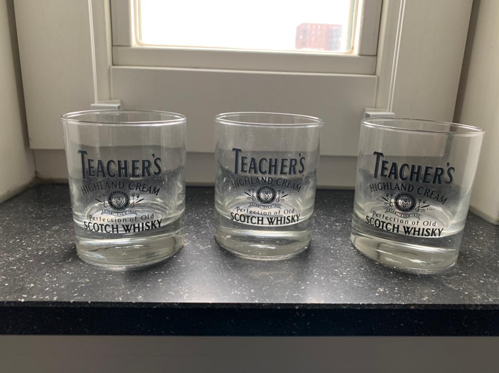 3x Teachers whiskey glazen, Ophalen of Verzenden, Zo goed als nieuw, Overige typen