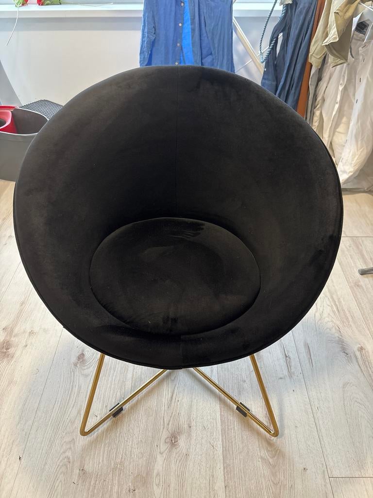 Stijlvolle zwarte Riverdale fauteuil, Huis en Inrichting, Stoelen, Zo goed als nieuw, Eén, Metaal, Zwart, Ophalen