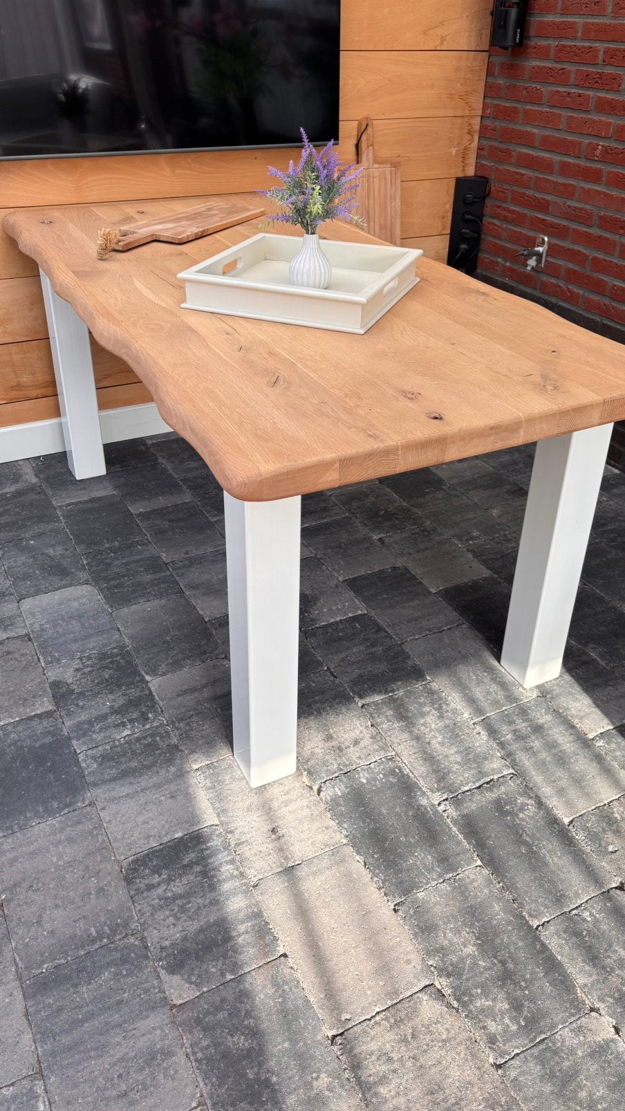 Eikenhouten eettafel (L=180 B= 90 H= 70 cm.), Ophalen, 50 tot 100 cm, Zo goed als nieuw, 150 tot 200 cm
