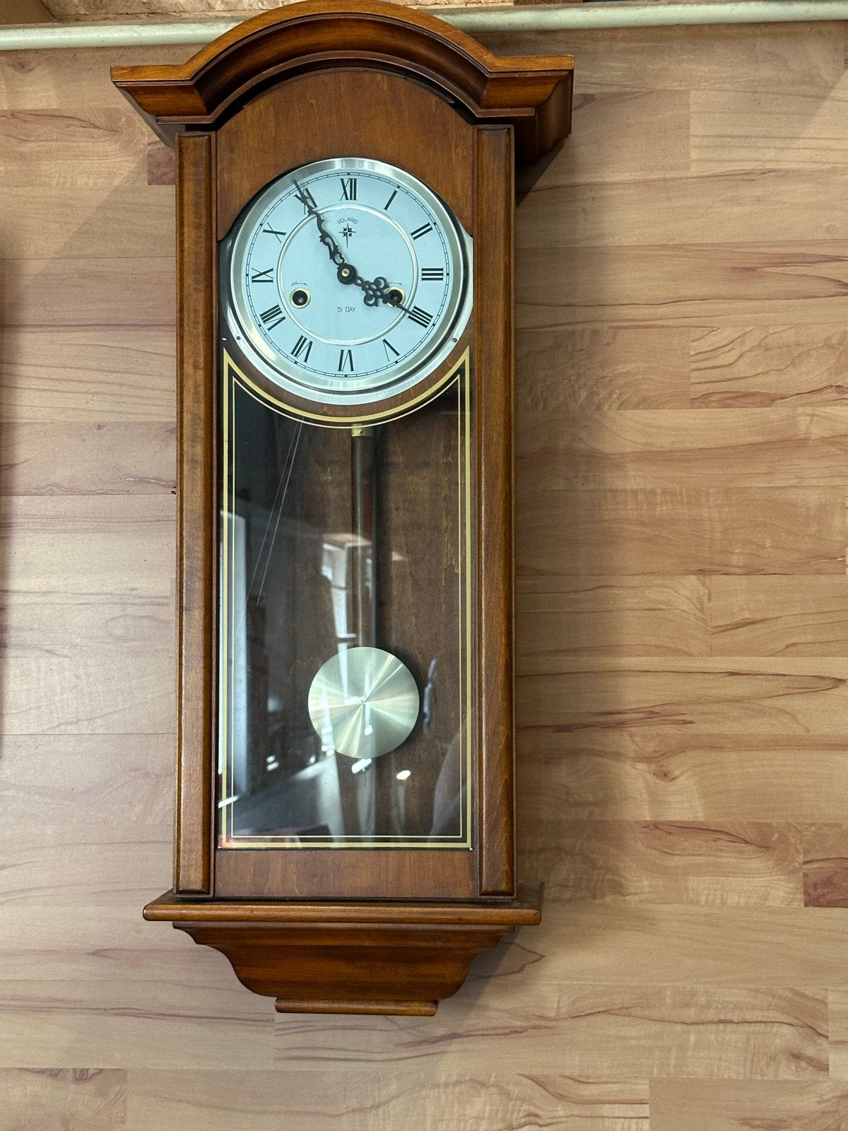 Polaris 31 Dagen Houten Wandklok met Slinger, Ophalen of Verzenden