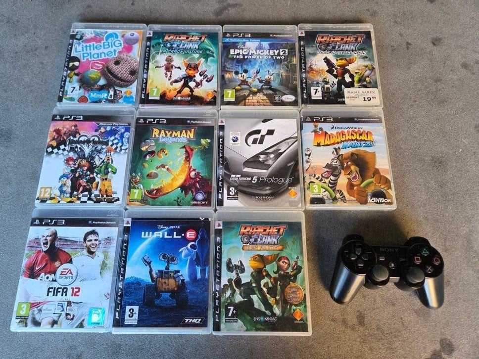 PS3 games en controller, Ophalen of Verzenden, Gebruikt, Met 1 controller