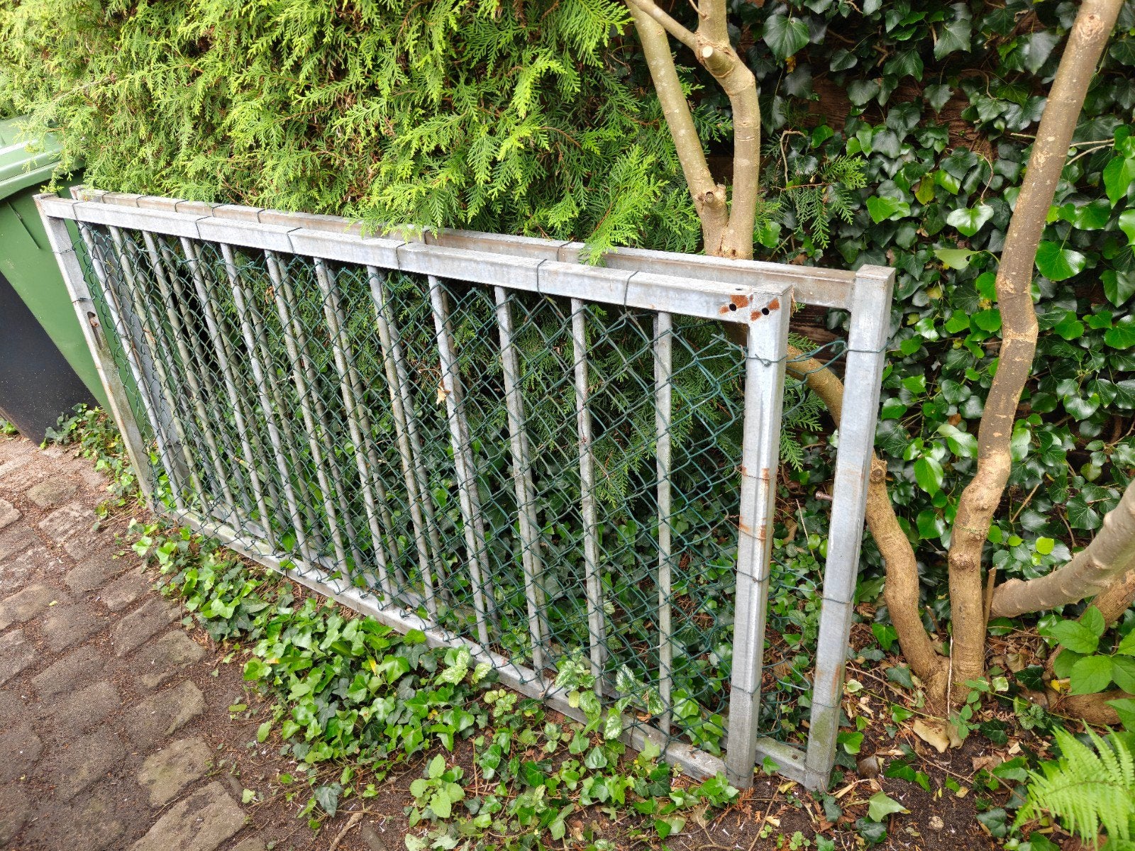 Heras hekwerk met gaas en spijlen, poort, Ophalen, Met poort, Gebruikt, Gaashekwerk