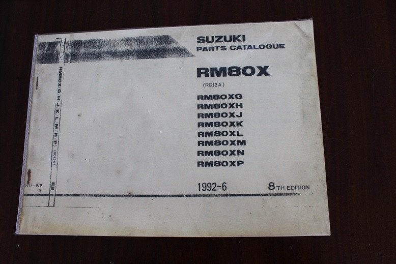 Suzuki RM80 X series 1992 motorcycle parts catalogue, Ophalen of Verzenden, Suzuki