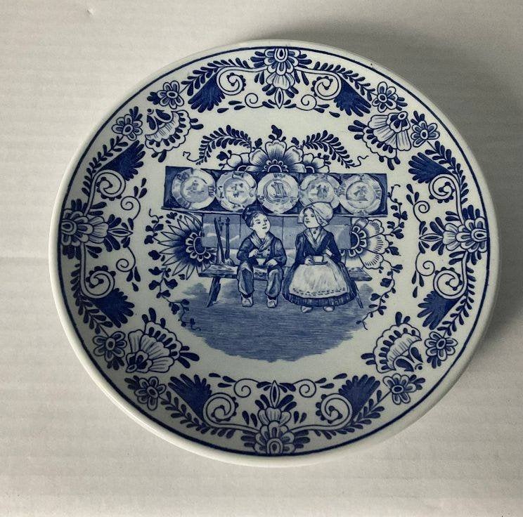 bord wandbord Petrus Regout blauw/wit decor Fantaisie, Ophalen of Verzenden