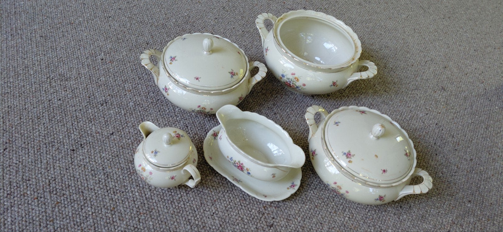 Antiek Bavaria porseleinen servies - 5-delig, Antiek en Kunst, Antiek | Servies los, Ophalen