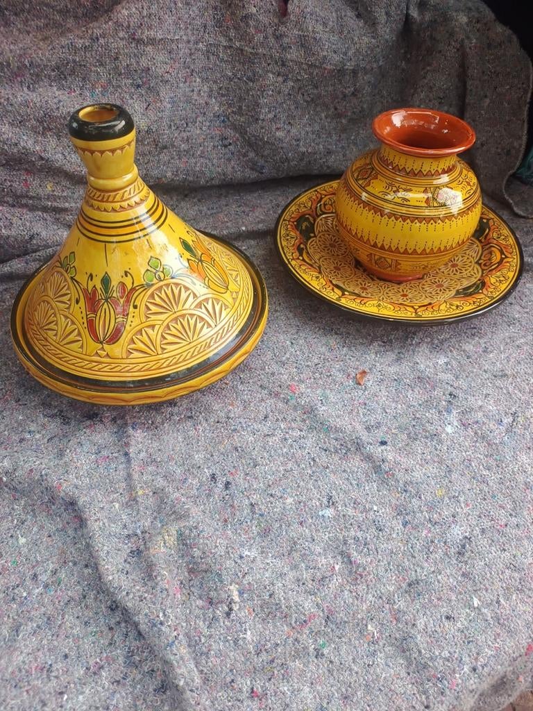 Decoratieve Marokkaanse Tajine en Vaas Set, Ophalen of Verzenden