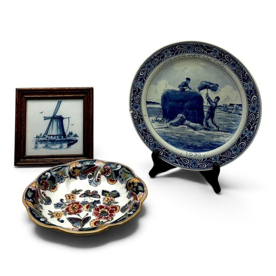 Lot aardewerk, Tichelaar en Porceleyne Fles (3x), Antiek en Kunst, Ophalen of Verzenden