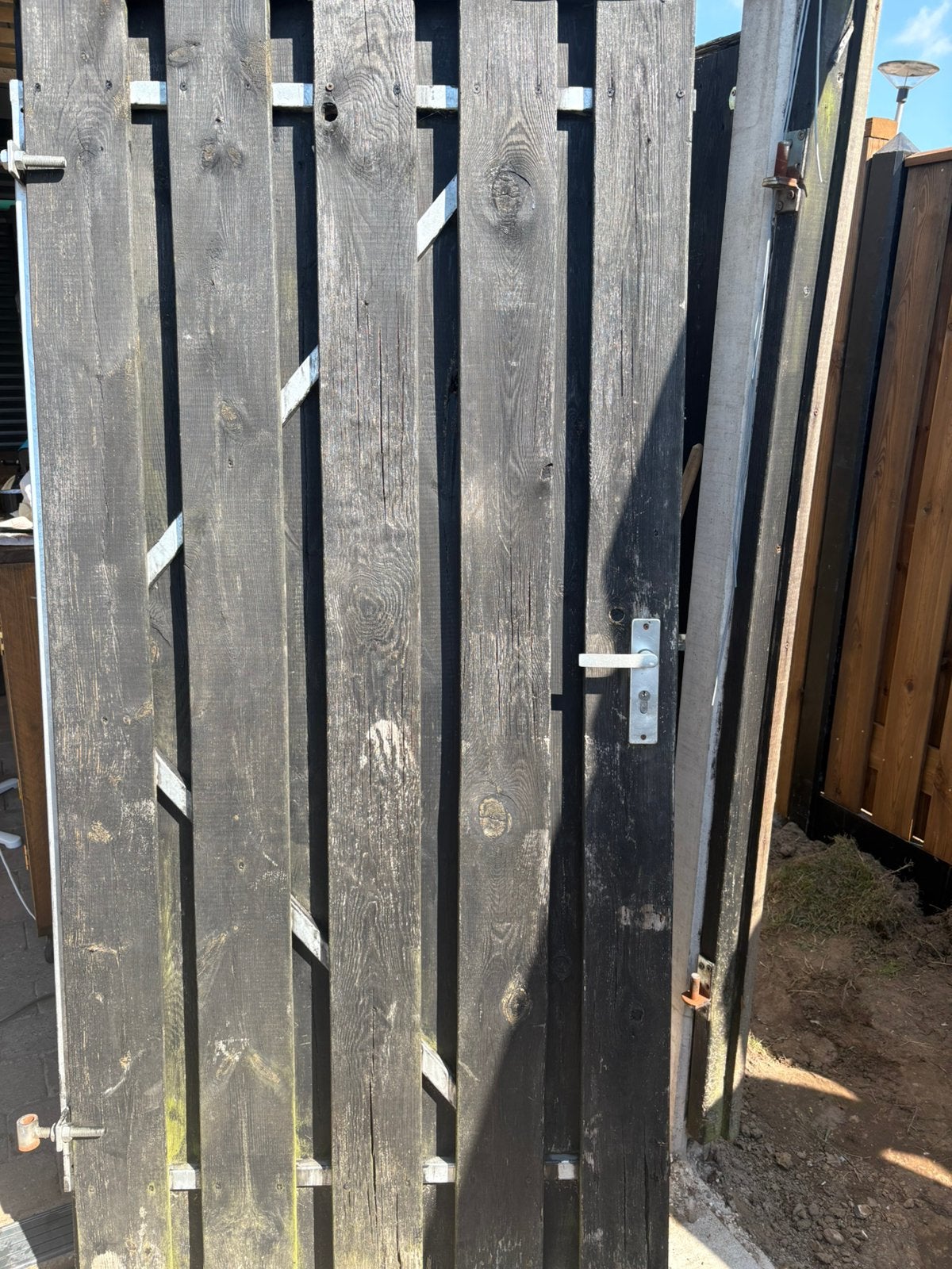Schuttingen met poort, 6 meter of meer, Ophalen of Verzenden, Hout, 1 tot 2 meter