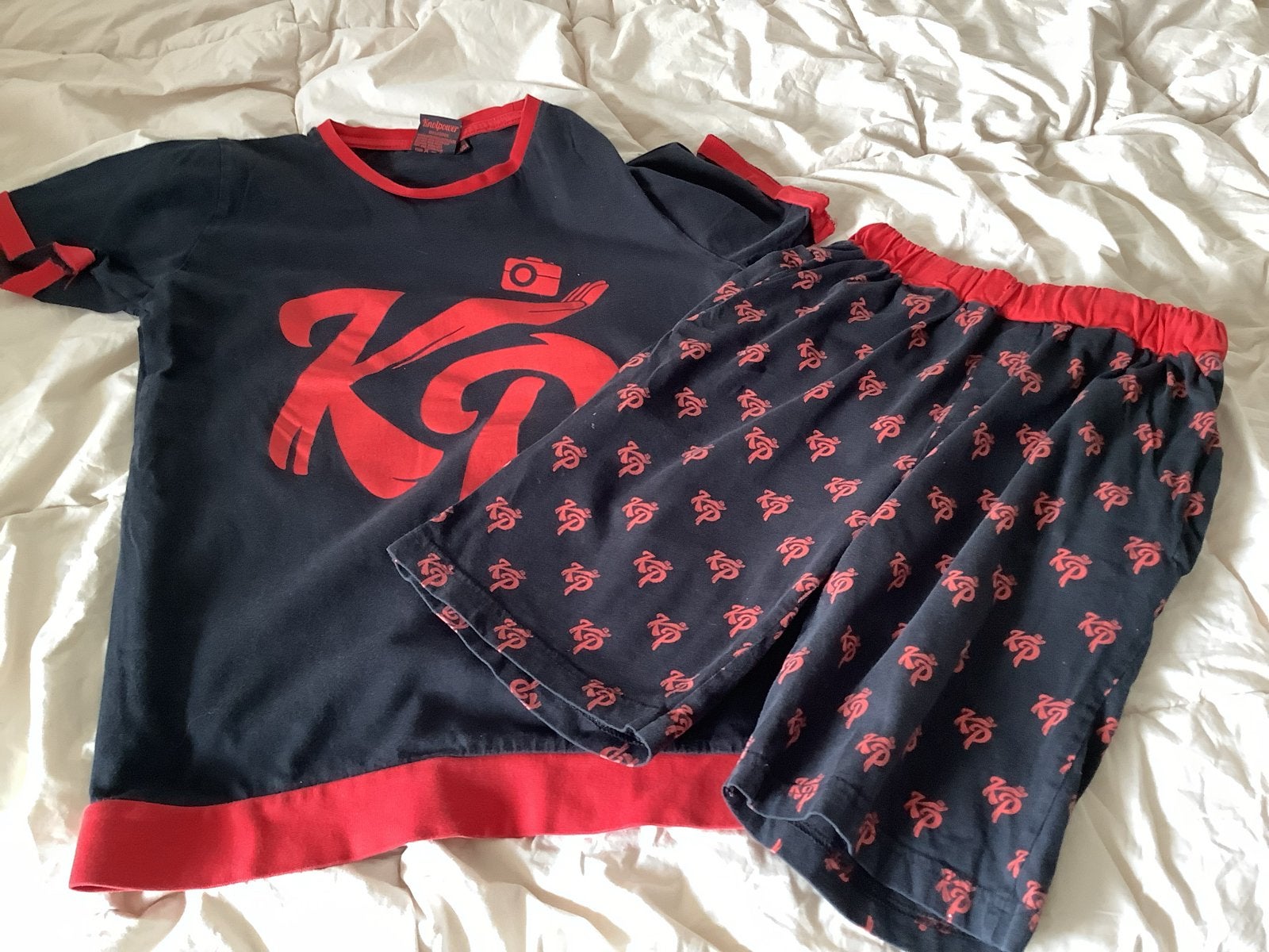 KP T-shirt en korte broek set - Donkerblauw, maat 158/164, Gebruikt, Ophalen of Verzenden, Setje, KnolPower